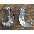 Modernist Sandra Baker Sterling Silver 925 Signed Earrings with 14K Gold Posts