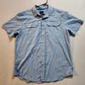 Prana Blue Cayman Large Short Sleeve Button Down Shirt Outdoor Active Wear