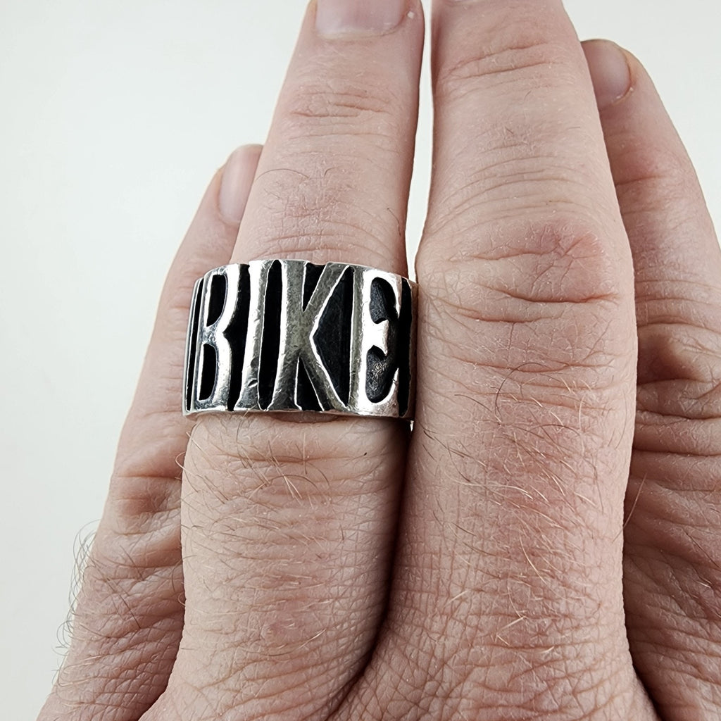 Vintage Biker Heavy Band Ring Size 11 Sterling Silver 925