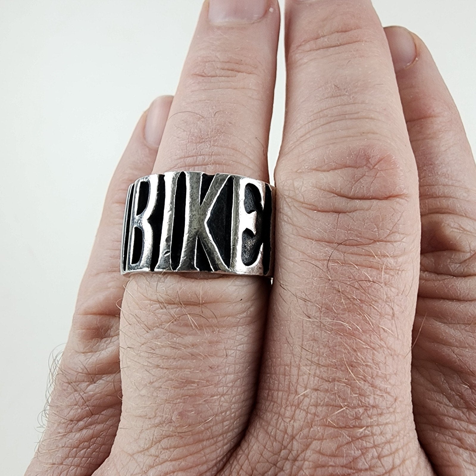 Vintage Biker Heavy Band Ring Size 11 Sterling Silver 925