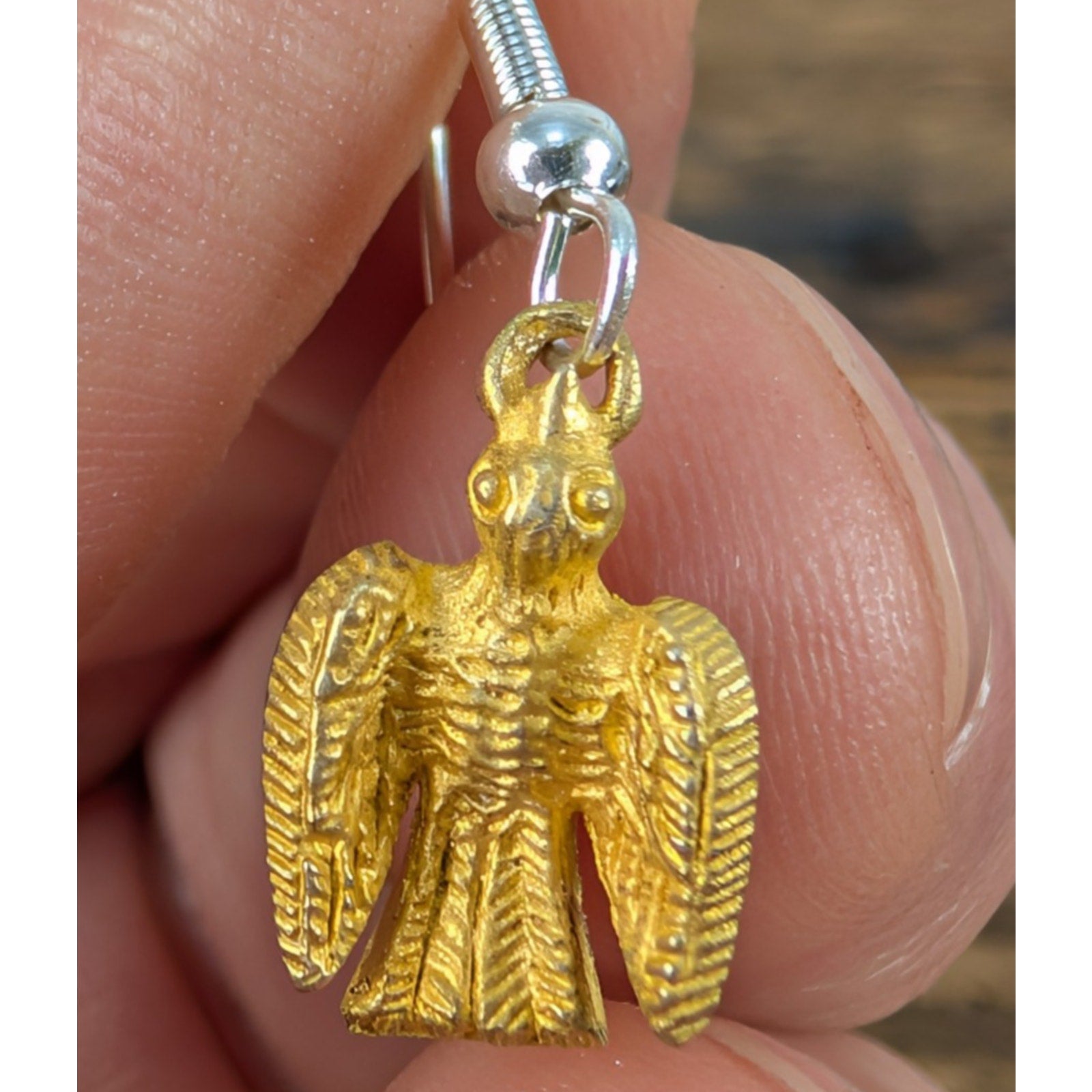 Designer Alexis Bittar Sterling Silver 925 Textured Bird Dangle