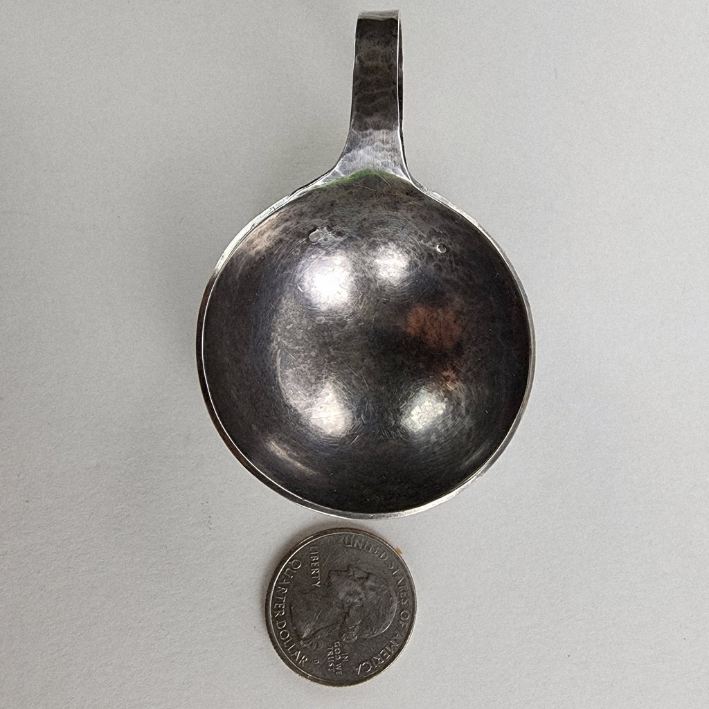 Georg Jensen Style Hand Hammered Salt Cellar with Spoon Sterling Silver 925