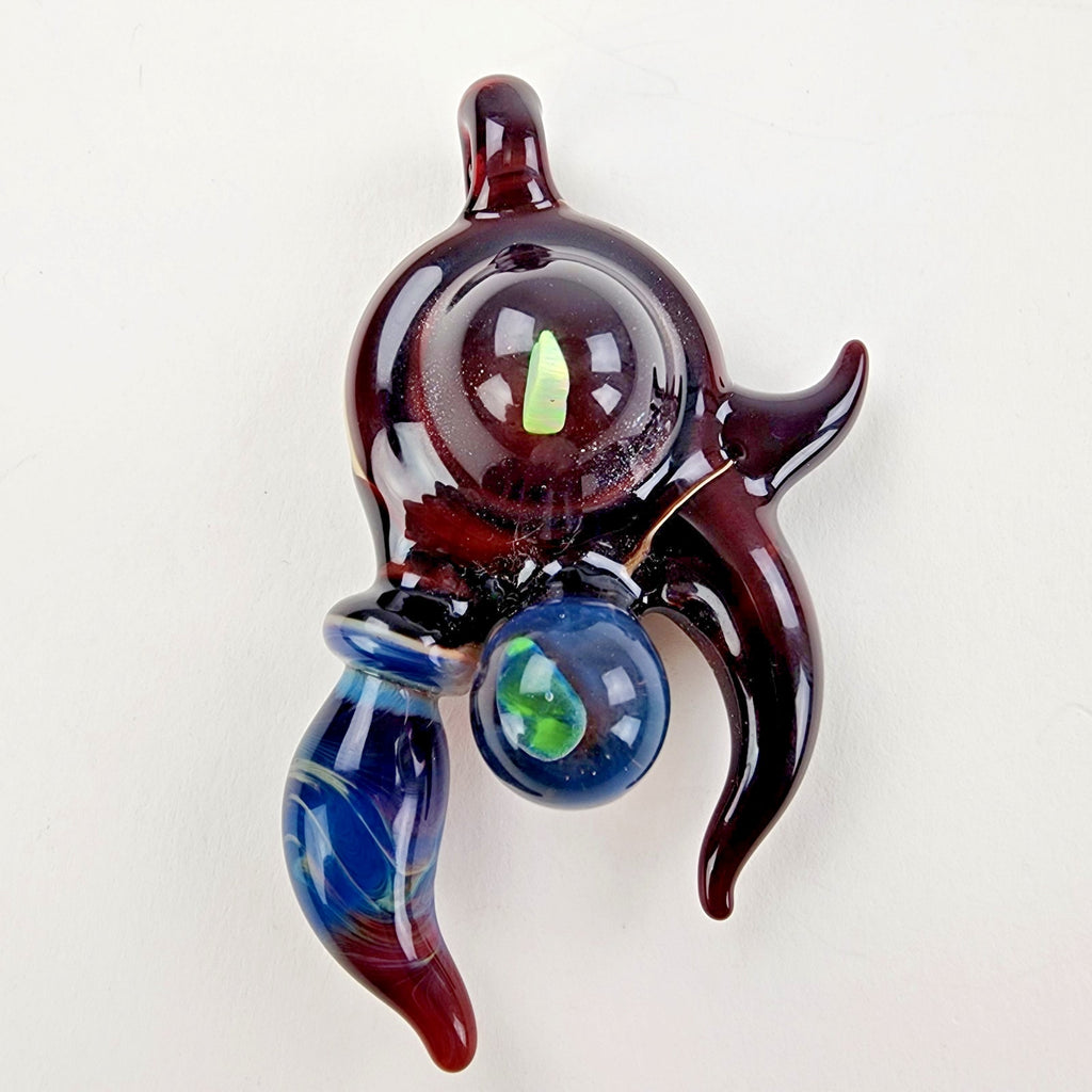 Doshworld Opal Amulet Pendant Boro Heady Glass Signed Dosh