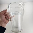 Vintage 9.5" Coca Cola Classic Clear Glass Pitcher Enjoy Coke