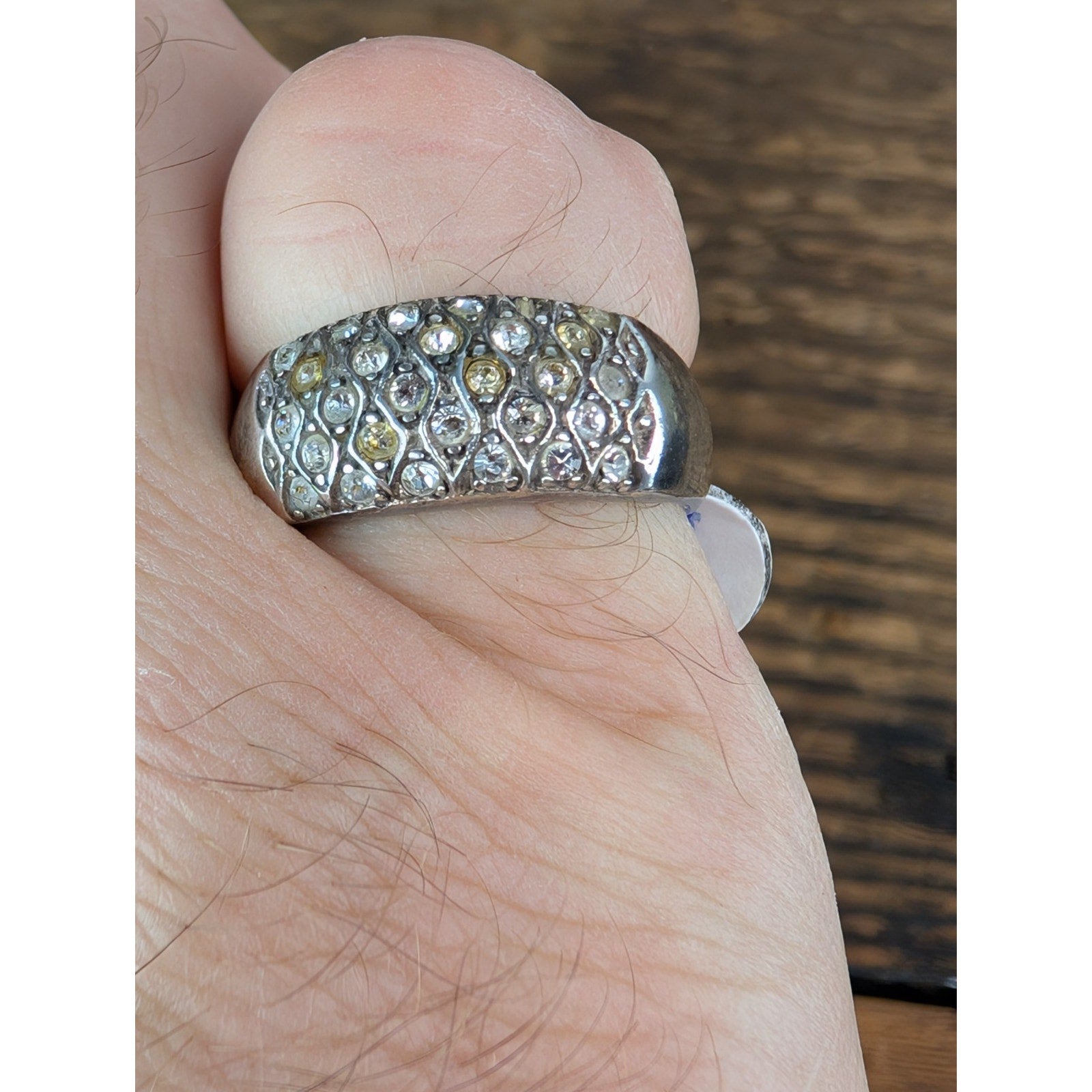 Vintage CZ Cluster Sterling Silver 925 Ring Size 8 1/2