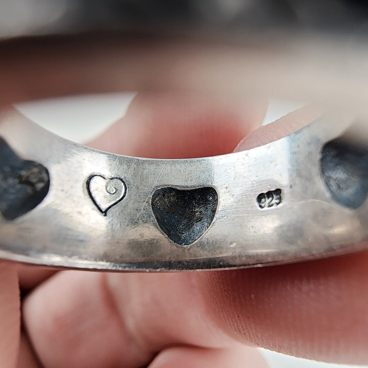 Brighton Basketweave Heart Eternity Band Ring Size 6 3/4 in Sterling Silver 925