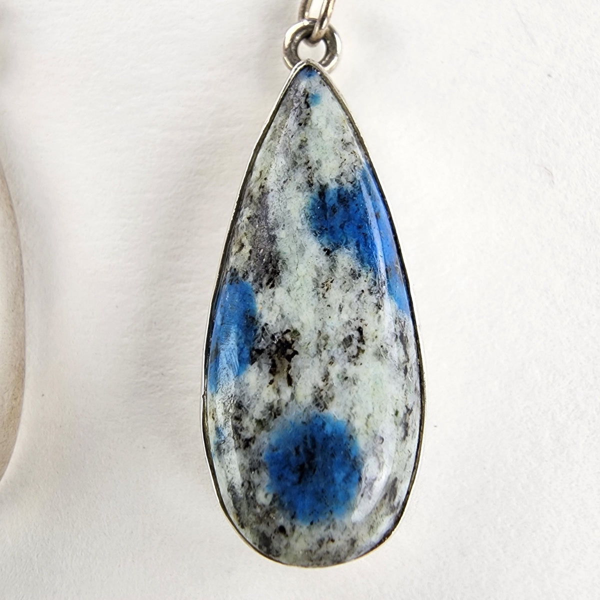 K2 Jasper Dangle Drop Earrings Sterling Silver 925 Vintage Azurite in Quartz