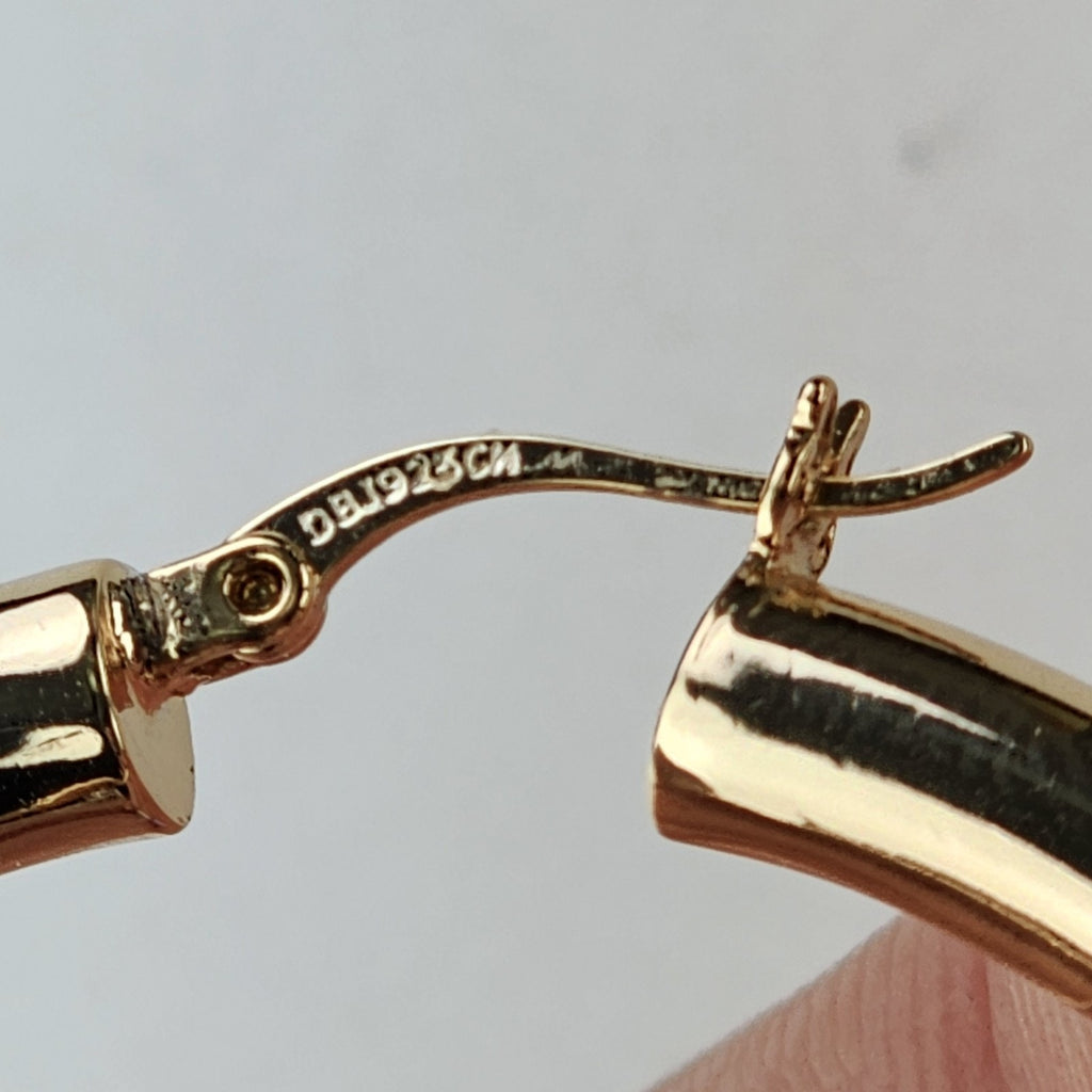 Giant 2" Hoop Earrings Gold Over Sterling Silver 925