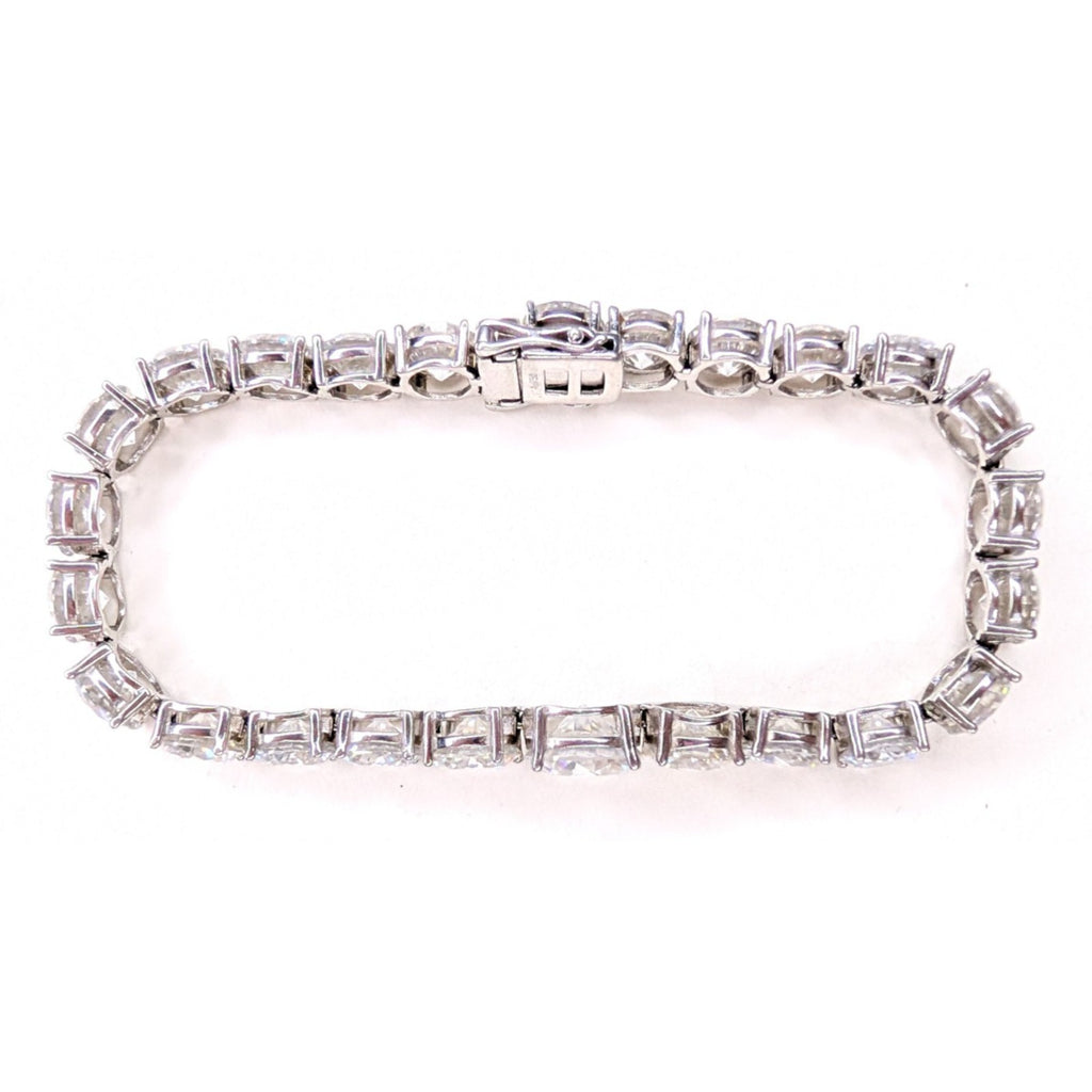 Moissanite Sterling Silver 925 Graduated Tennis Bracelet 8mm to 11mm 8.5" Length