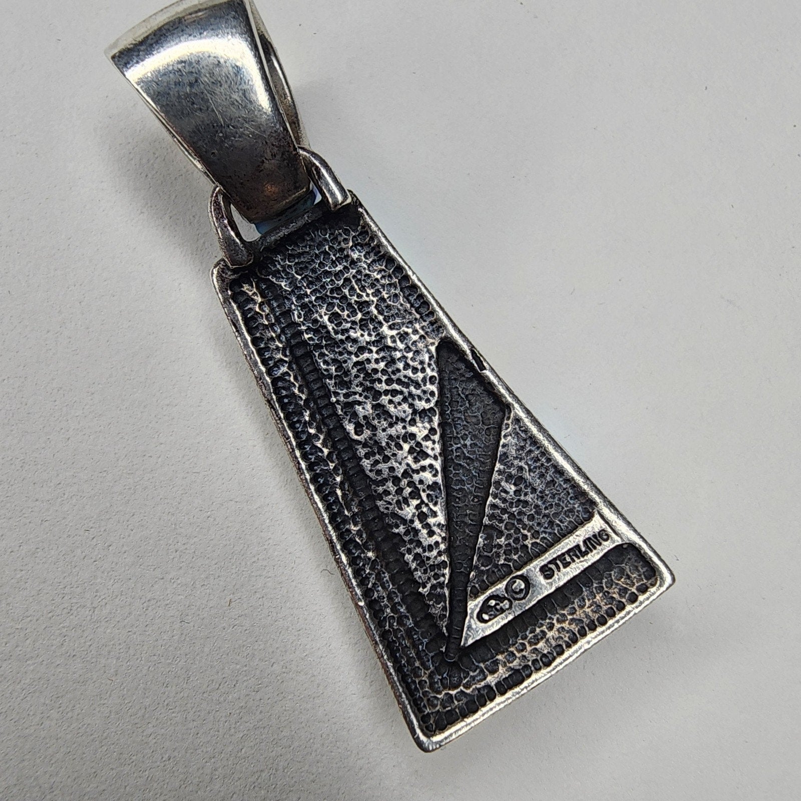 Opal Pendant Black Onyx Sterling Silver 925 by Designer Silver Clouds
