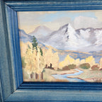 Mountain Landscape Miniature Acrylic on Panel Framed Painting