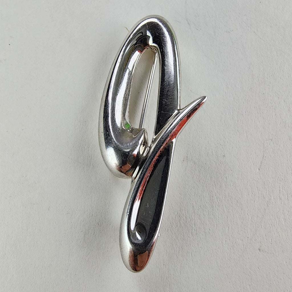 J Initail Designer Sterling Silver 925 Brooch Vintage Pin