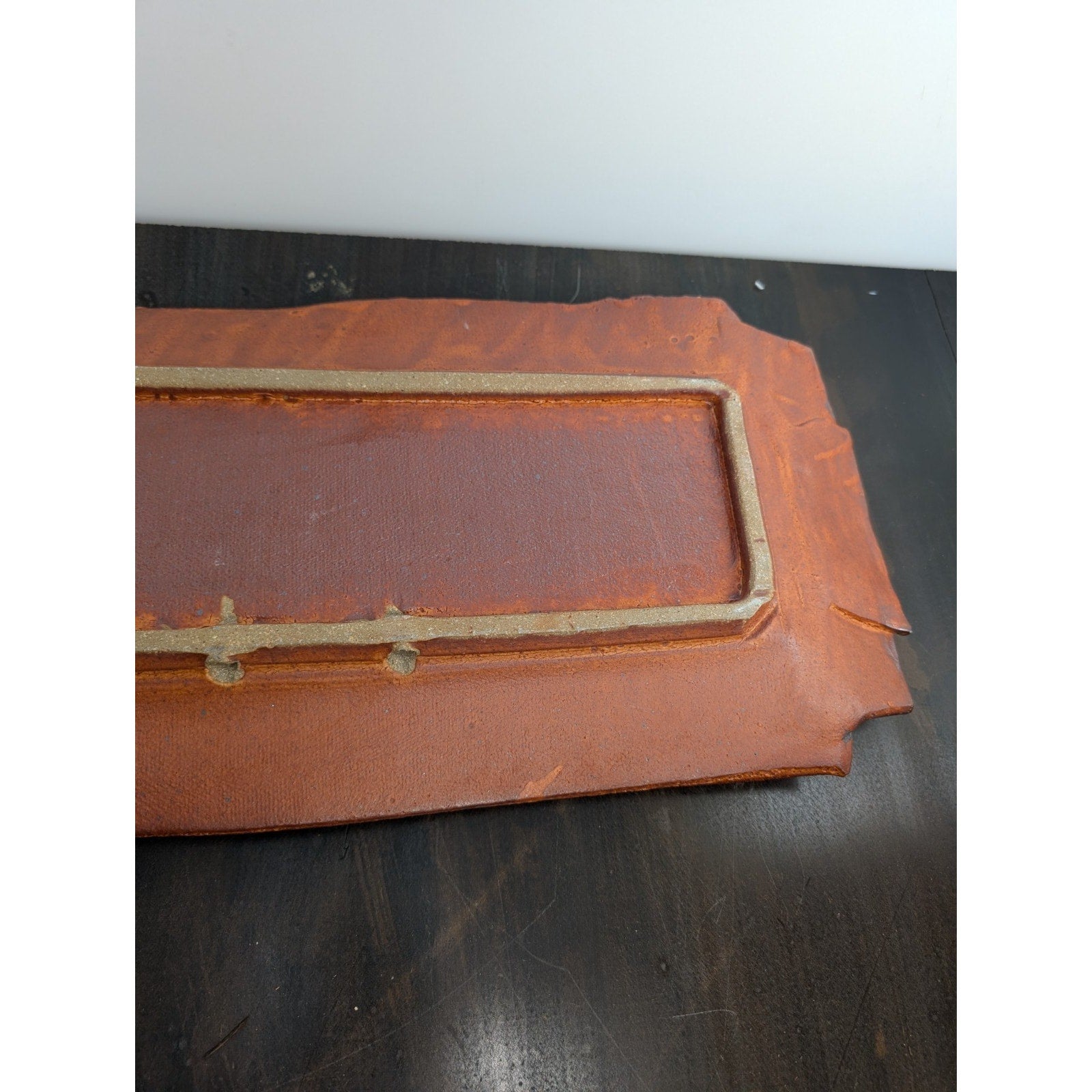Handmade Studio Pottery Fall Leaves Tray Autumn Colors