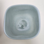 Seafoam Green Bubble Trap Art Glass Vase Hand Blown Square Vessel