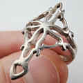 Filigree Open Cross Ring Size 6 Sterling Silver 925 Vintage