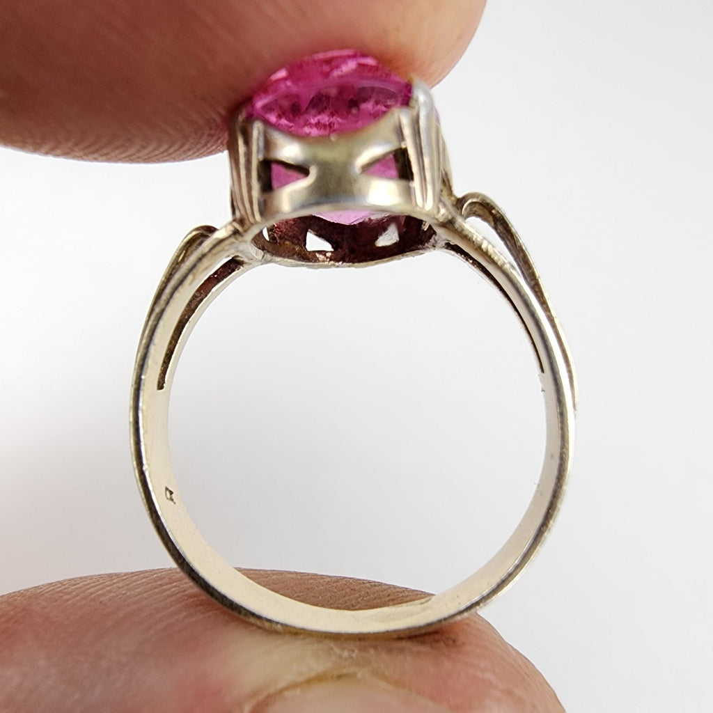 Purple Sapphire 2 Tone Gold Finish Russian Ring Size 9 Sterling Silver 875