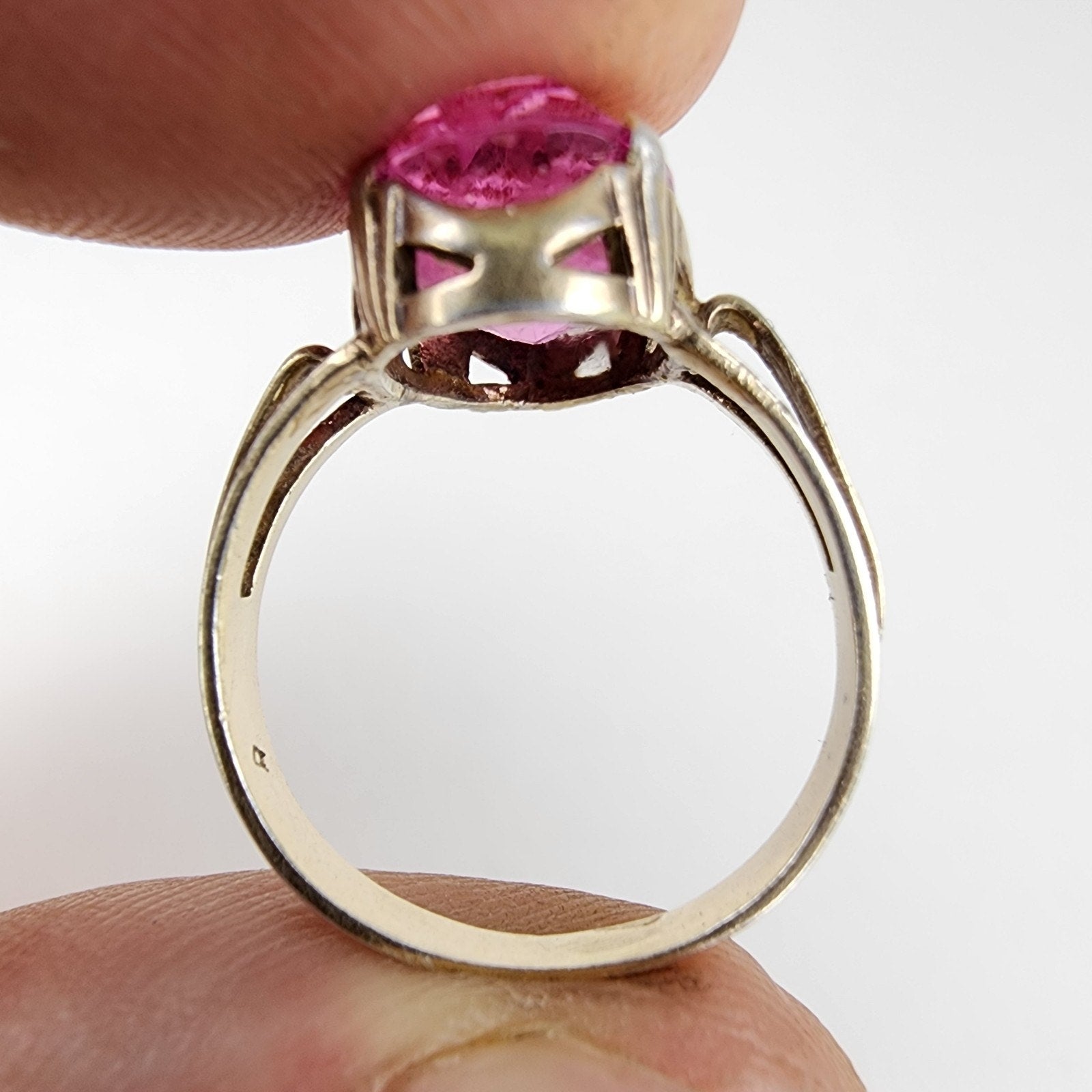Purple Sapphire 2 Tone Gold Finish Russian Ring Size 9 Sterling Silver 875