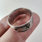 Vintage Star Band Ring Size 7 1/2 in Sterling Silver 925