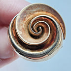 Gold Finish Spiral Textured Ring Size 7 Sterling Silver 925 Vintage