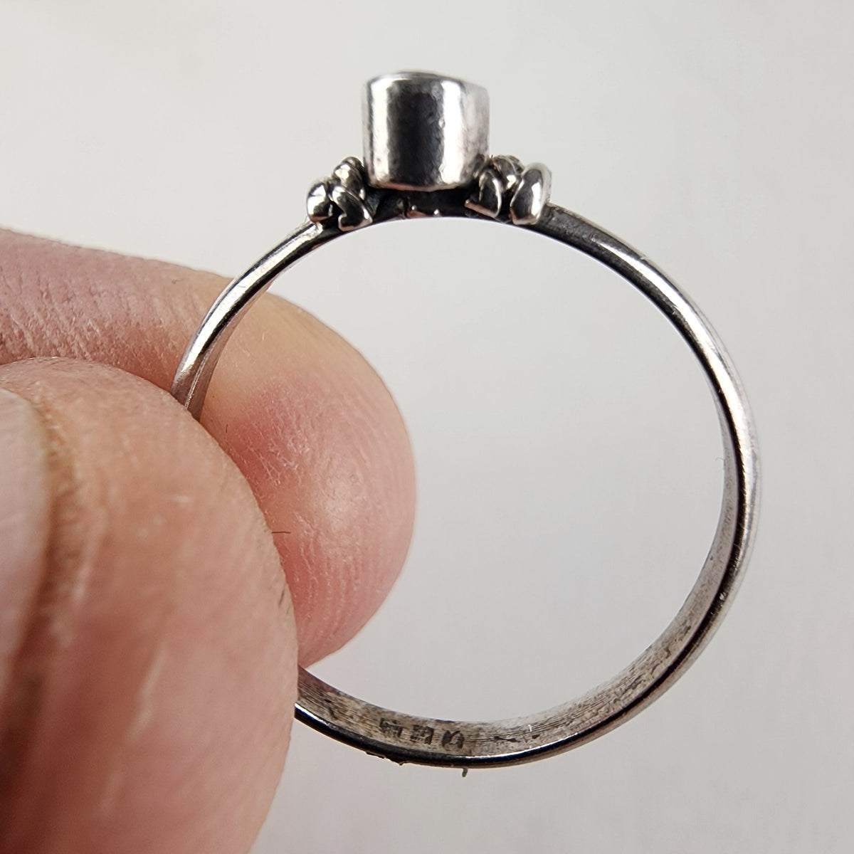Vintage Clear Quartz Ring Size 7 1/2 in Sterling Silver 925