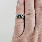 Vintage Taxco Abalone Inlay Ring Size 5 3/4 in Sterling Silver 925