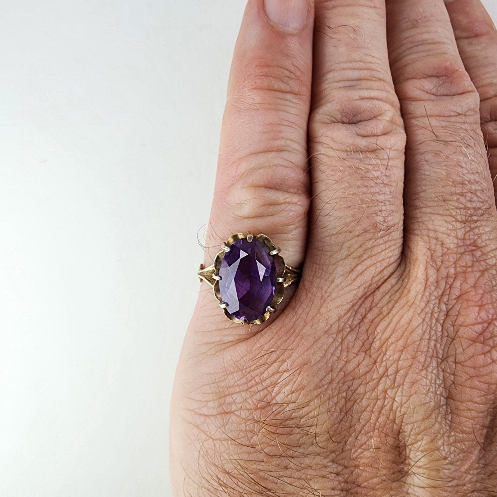 Purple Sapphire Russian Ring Size 9 Sterling Silver 875 Vintage