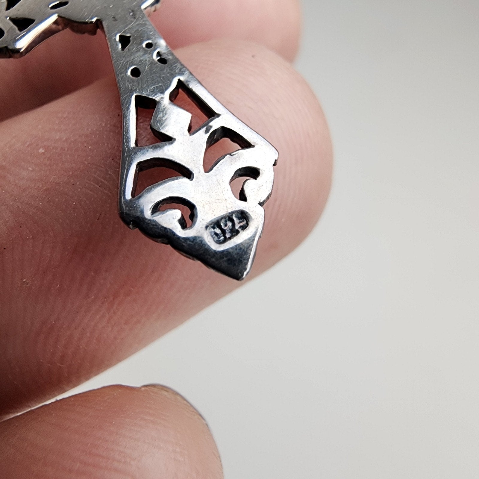 Celtic Cross Sterling Silver 925 Fish Hook Dangle Earrings