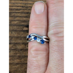 Vintage TOPAZ Sterling Silver 925 Bypass Ring Size 6