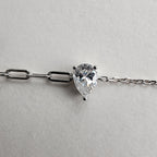 Pear Cut Moissanite Adjustable Bracelet in Sterling Silver 925 VVS1