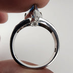 Blue Tourmaline Indicolite Ring Size 9 in Sterling Silver 925 Art Deco Revival