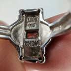 Art Deco Revival Sterling Silver 925 Cocktail Ring Size 7