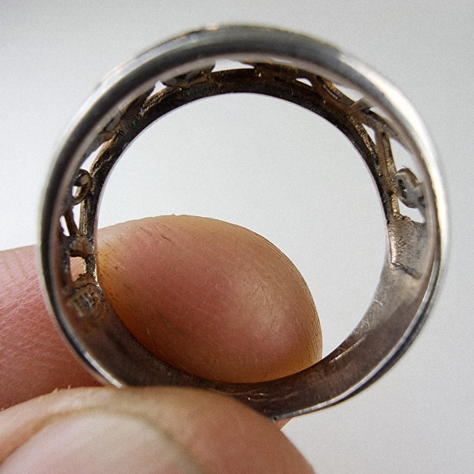 Open Work Filigree Scroll Ring Size 7 Sterling Silver 925 Vintage