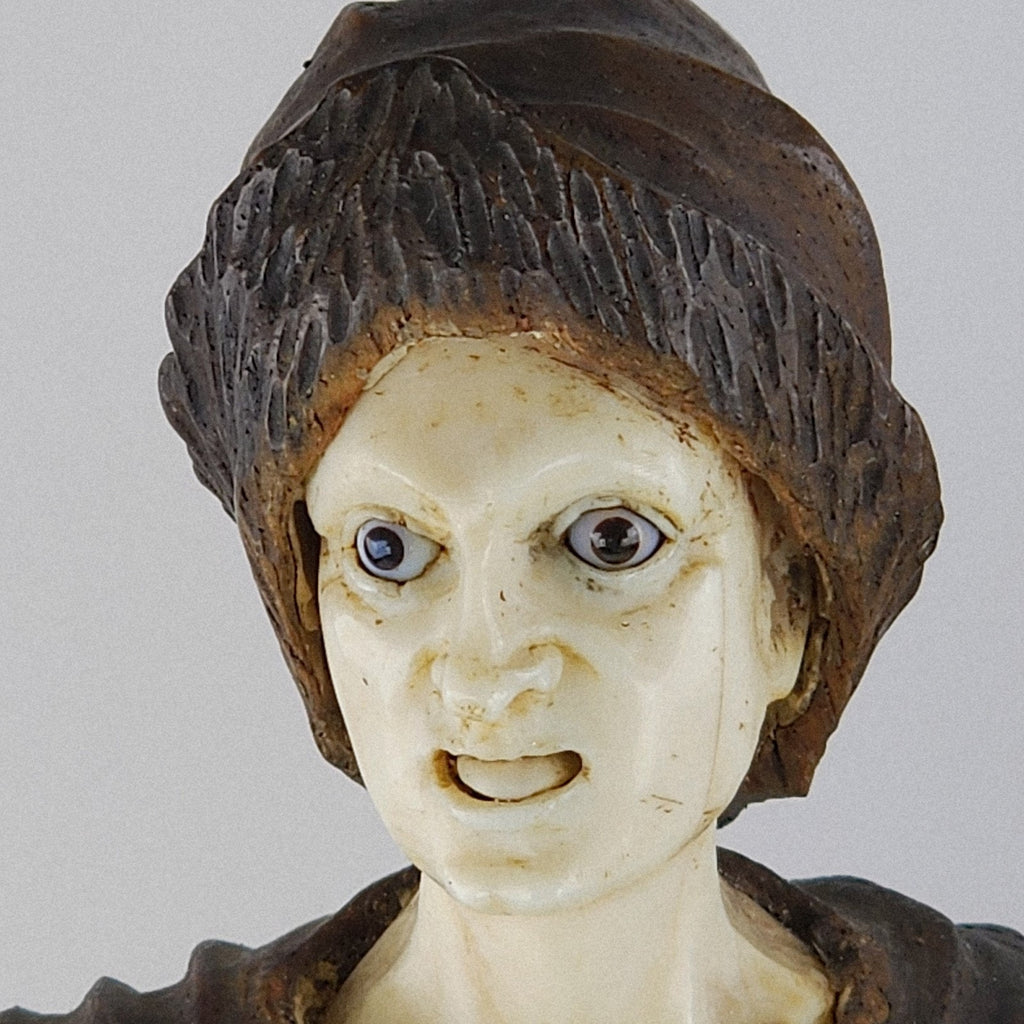 18th C Carved Wood Beggar Couple by Simon Troger or Follower Museum Quality