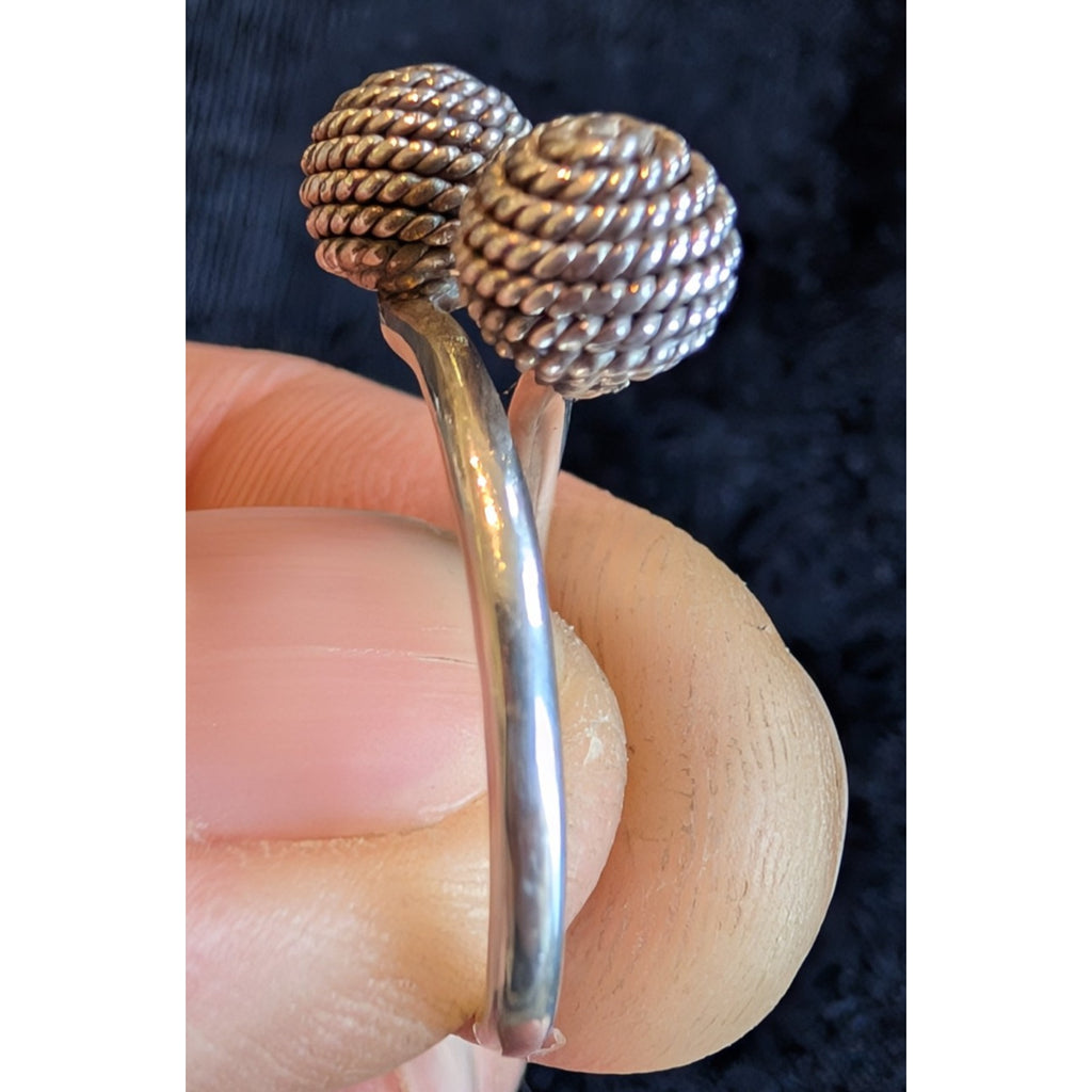 Vintage Taxco Mexico Textured Ball Sterling Silver 925 Earrings & Ring Set