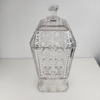 Purple Depression Pressed Glass Lidded Cookie Jar 8 1/2" Tall Vintage
