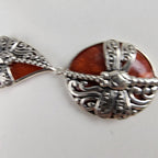 Orange Firefly Bracelet Sterling Silver 925 Adjustable 7" to 8"