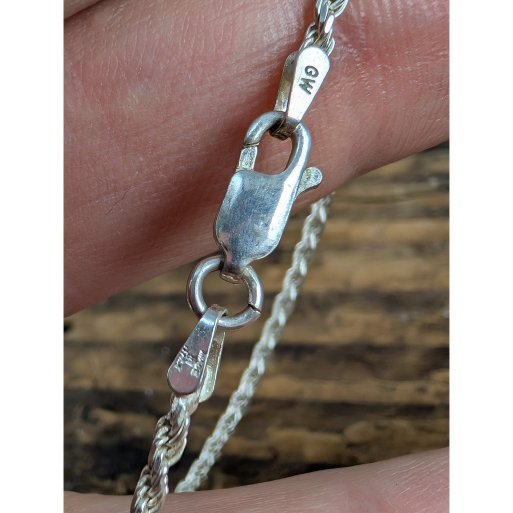 Silverclouds Wolf Sterling Silver 925 Pendant with 16" Italian Rope Chain
