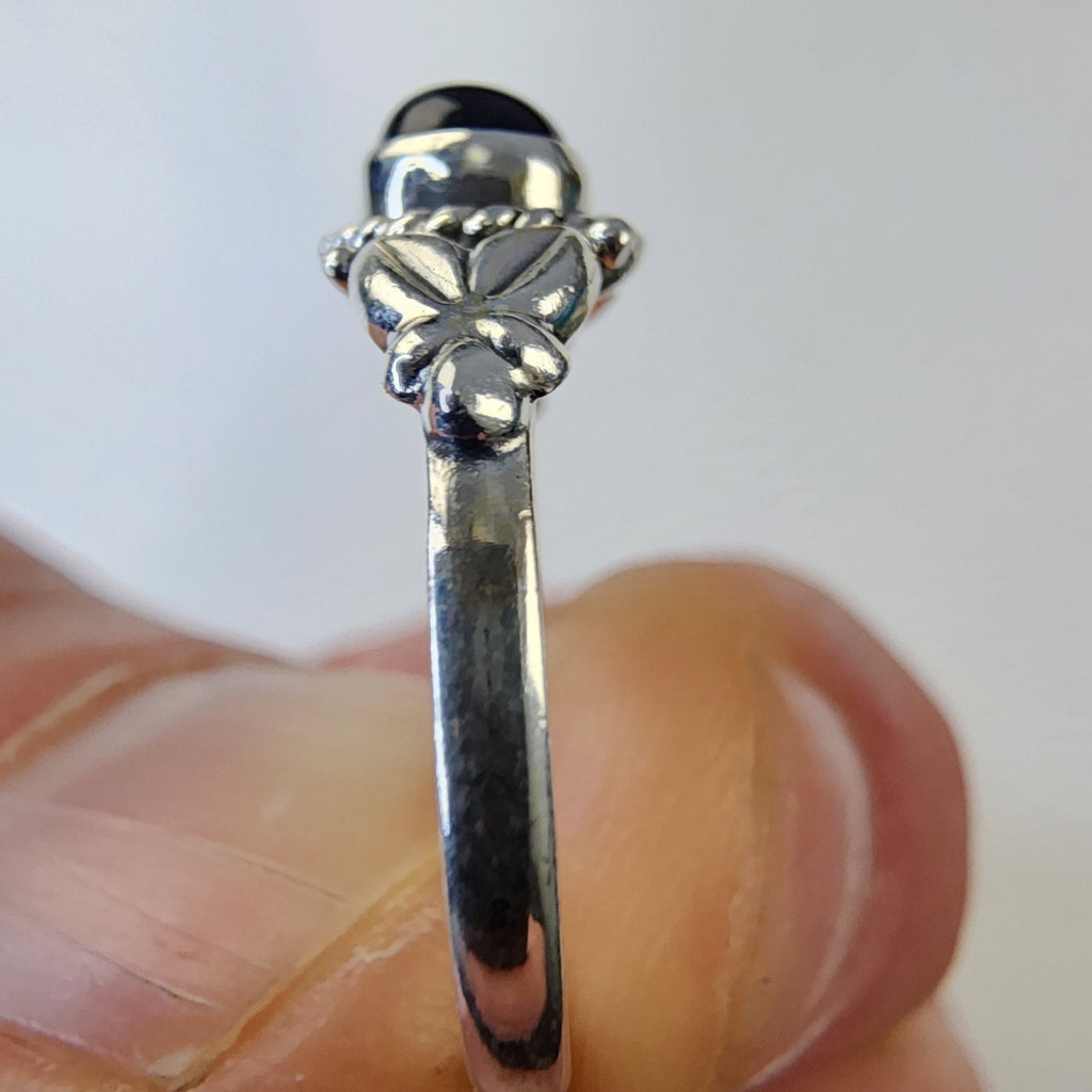 Sterling Silver 925 Black Onyx Southwestern Ring Size 7 1/2 New