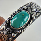 6 1/2" Fred Harvey Era Eagle Turquoise Sterling Silver 925 Cuff Bracelet Native