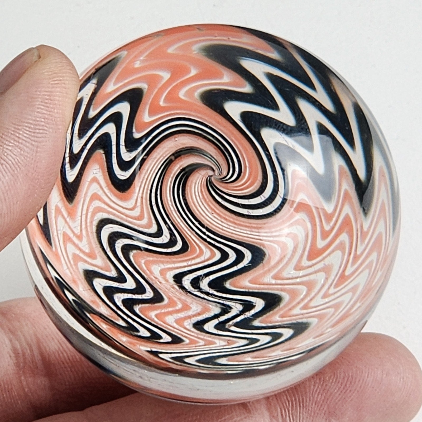 50mm Dichroic Wigwag Marble Borosilicate Glass Handblown Large 2" Size