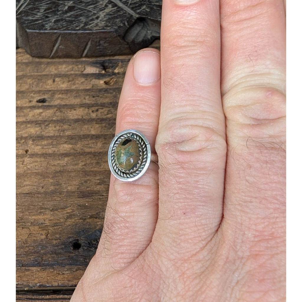 Rainforest Rhyolite Sterling Silver 925 Ring Size 6 1/2 by Joel Gray Native