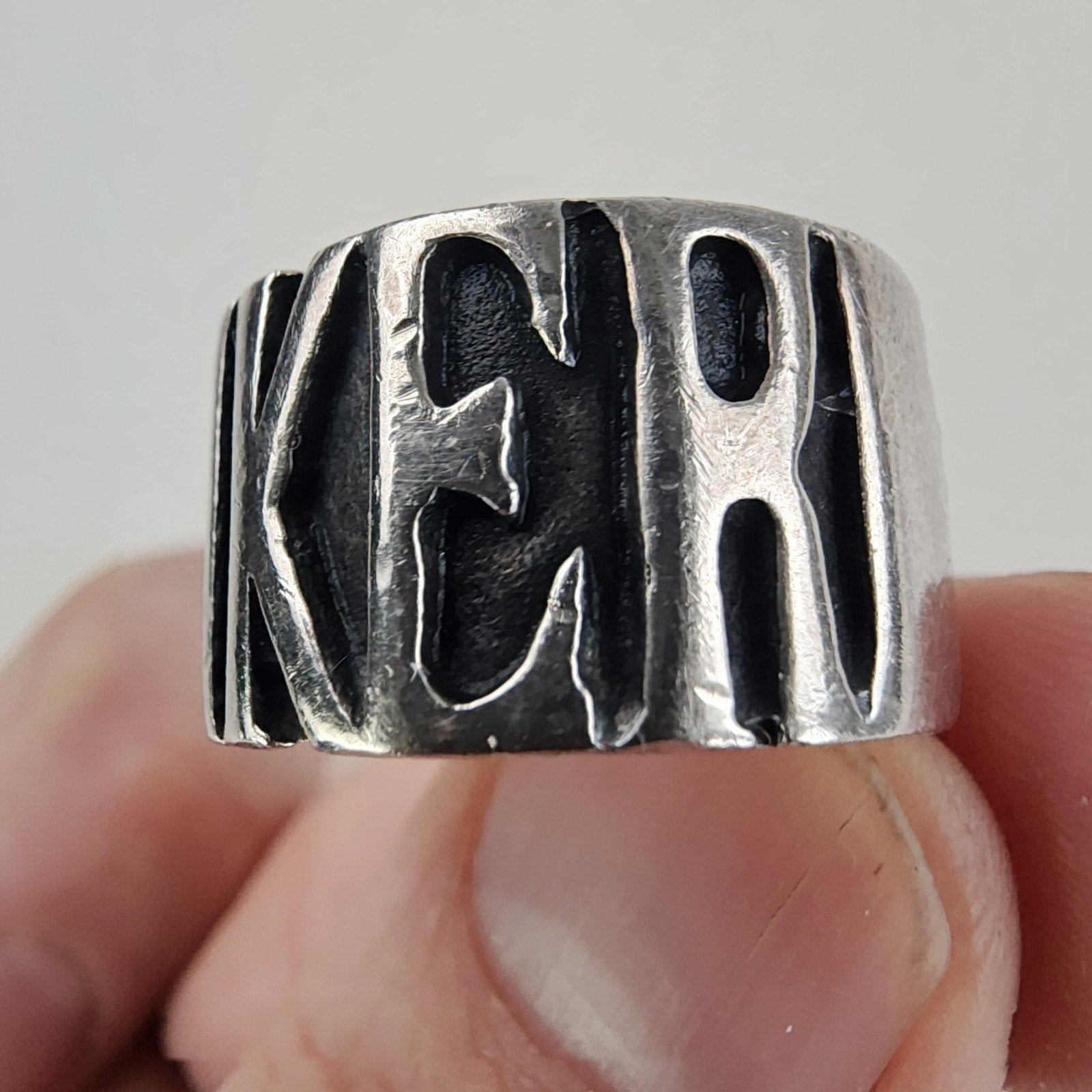 Vintage Biker Heavy Band Ring Size 11 Sterling Silver 925