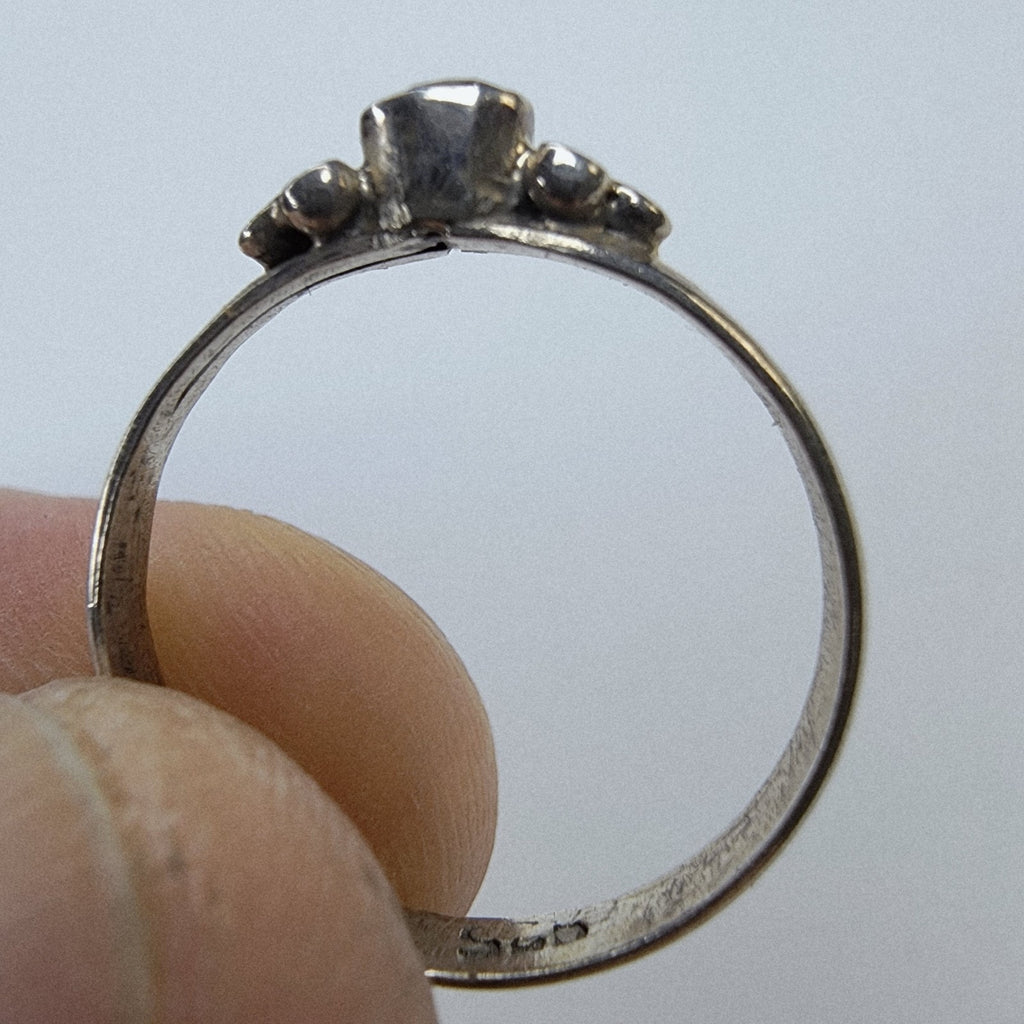 Root Beer Solitaire Sterling Silver 925 Ring - Size 7 1/2