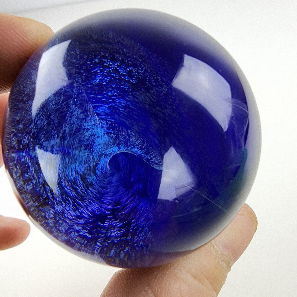 50mm Dichroic Blue Vortex Marble Borosilicate Handmade