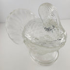 Clear Glass Turkey Lidded Candy Covered Dish by L.E. Smith Vintage