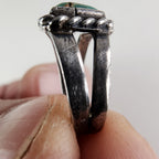 Old Pawn Green Turquoise Ring Size 3 in Sterling Silver 925