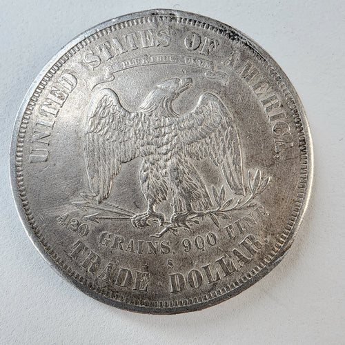 1874 S Chopmarked Trade Dollar US $1 San Francisco Chinese
