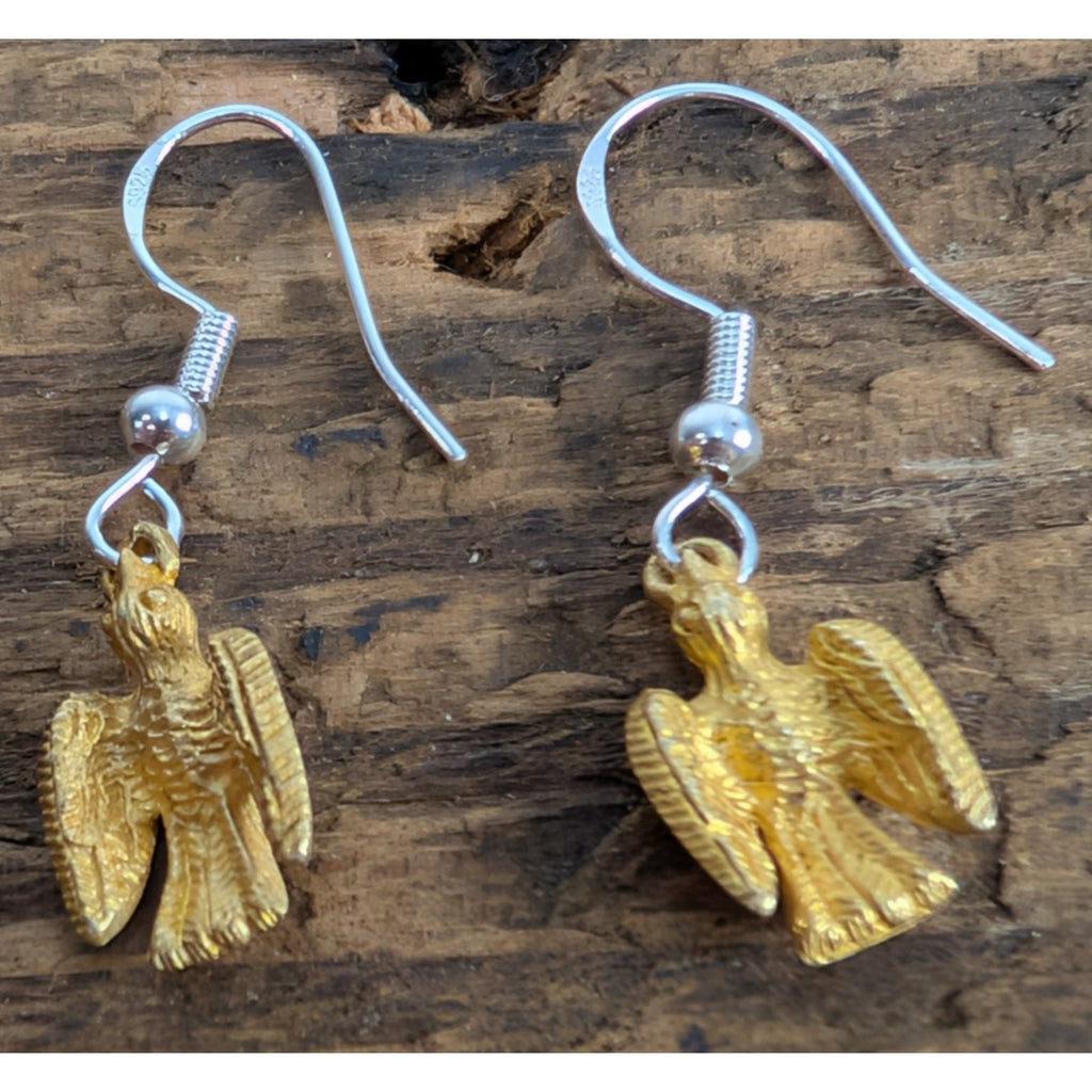 Designer Alexis Bittar Sterling Silver 925 Textured Bird Dangle