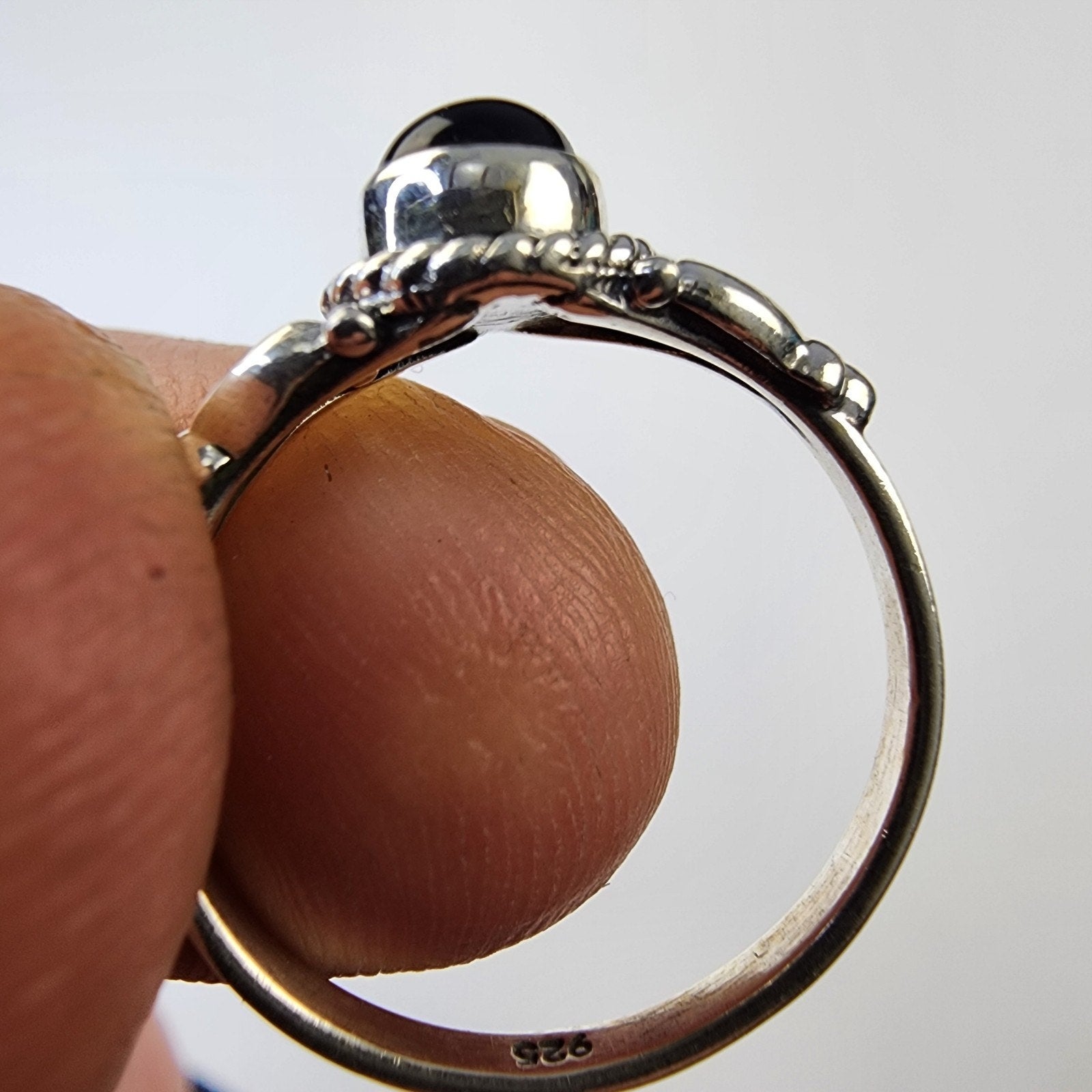 Sterling Silver 925 Black Onyx Southwestern Ring Size 7 1/2 New