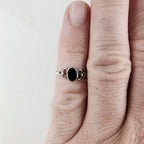 Vintage Black Onyx Inlay Ring Size 5 3/4 in Sterling Silver 925